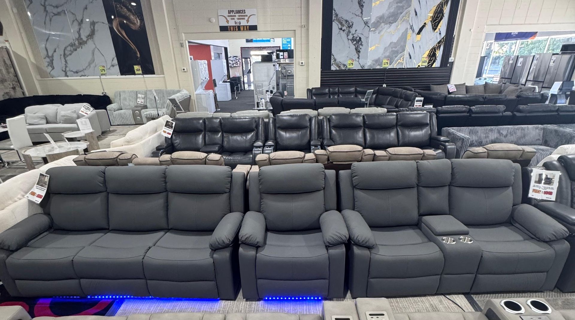 Sofa, loveseat and Recliner,New in Grey,Leather .On Sale.We Finance💵$10 Down🔥.