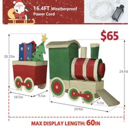 😀 Outdoor Christmas Decorations Train Set with 170 LED Lights, Christmas Decorations Outside, Lighted Train for Holiday Yard Decorations