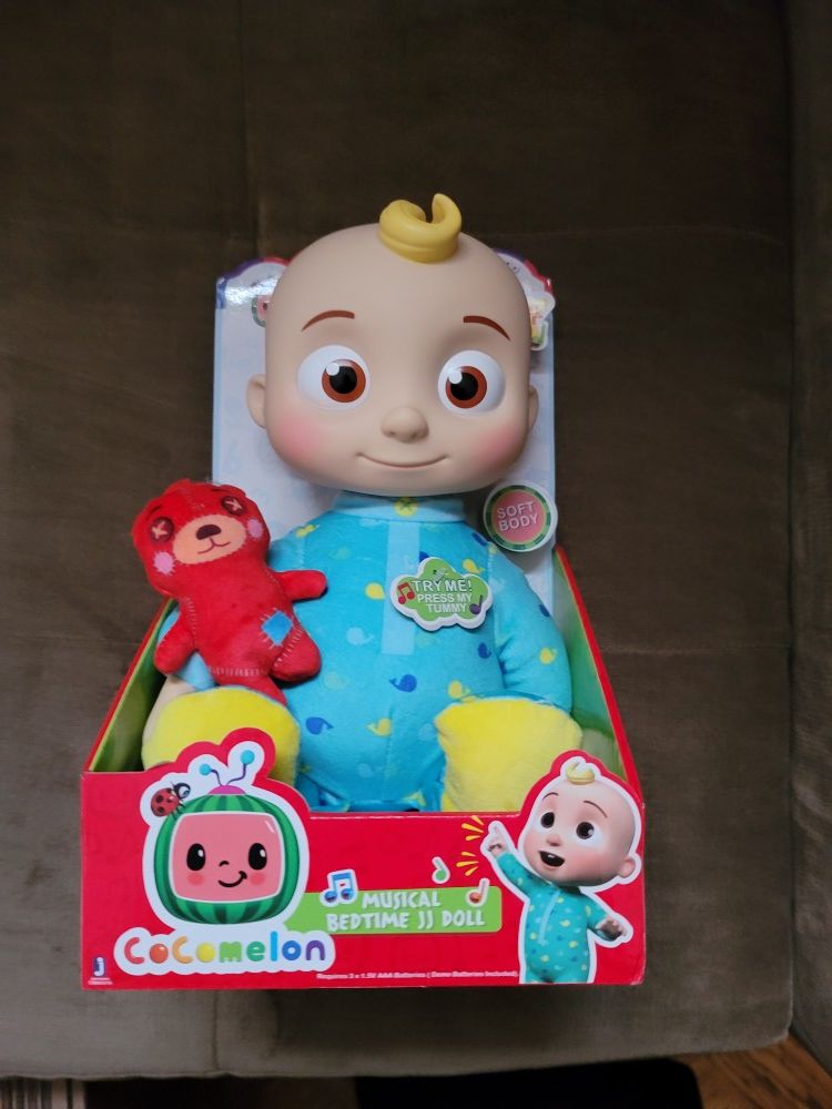 Cocomelon Musical Bedtime JJ Doll with Plush Tummy and Roto Head