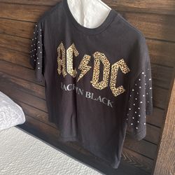 AC/DC BACK IN BLACK Cropped Shirt 