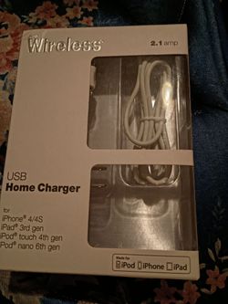 iPhone USB home charger with cord