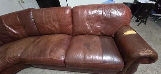 Leather sectional couch