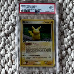 2005 Pokemon Ditto Pikachu PSA 9 Delta Species Reverse Holo #63