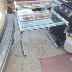 Table Glass Desk , Sturdy, Good As Is , FREE,Good Condition  ,has Pieces Extra To Add Don't Kno If Complete .