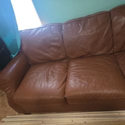 3 Person Maybe 4 Leather Couch LIKE NEW
