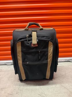 Route 66 Black and Tan Medium-Checked Rolling Suitcase