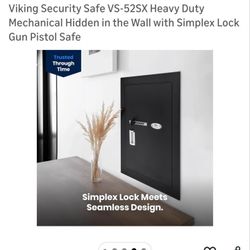 Viking In-Wall Security Safe- Ideal For Valuables Or Handguns
