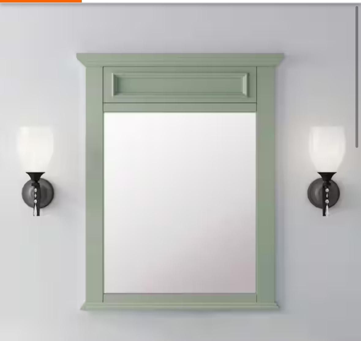 Sadie 28 in. W x 36 in. H Rectangular Wood Framed Wall Bathroom Vanity Mirror in Antique Light Cyan,New Products : American Fashion Style Bags On Sale