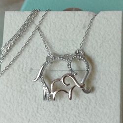 Diamond Gold &SS Mother And Baby Necklace 