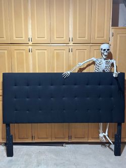 King size black fabric headboard