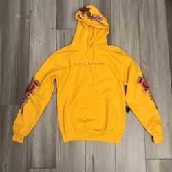 Civil Regime Hoodie Size Small Red Embroidered Roses Yellow NWT