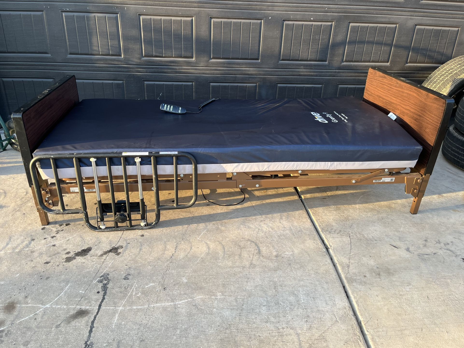 Semi Electric Hospital Bed Set Foam Mattress and Half Rails Included Enhanced Comfort and Convenience