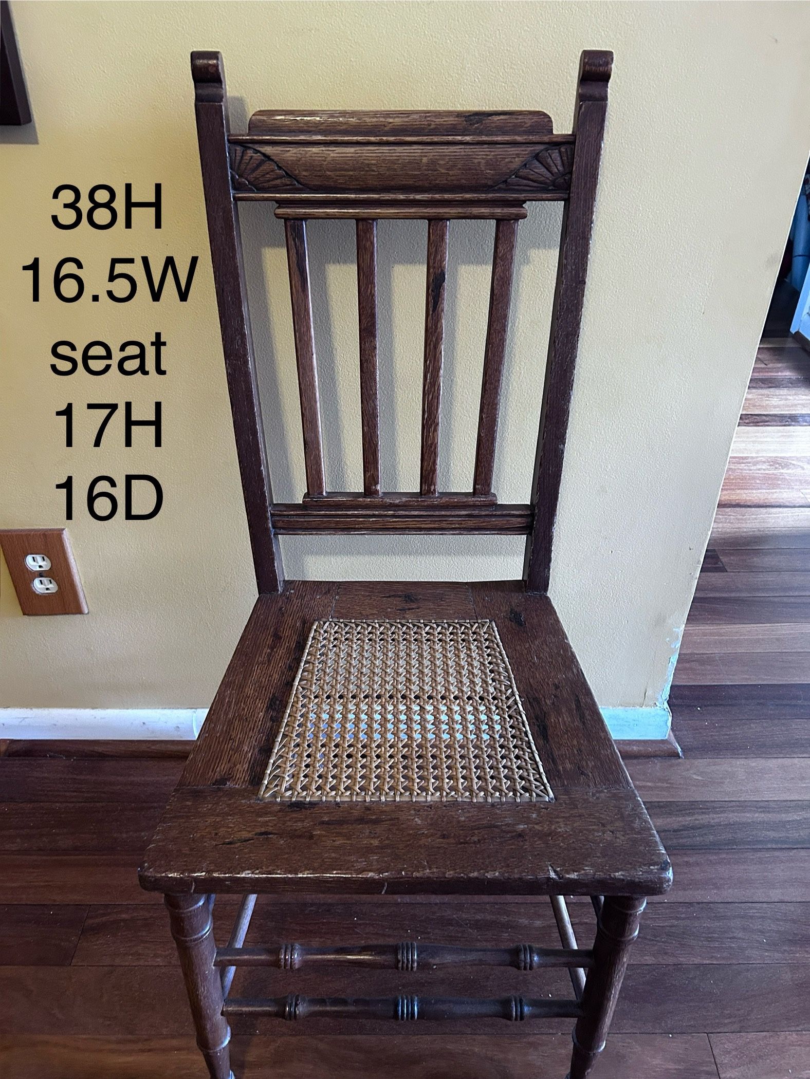 Antique cane seat chair *pickup in Liongate Rt113