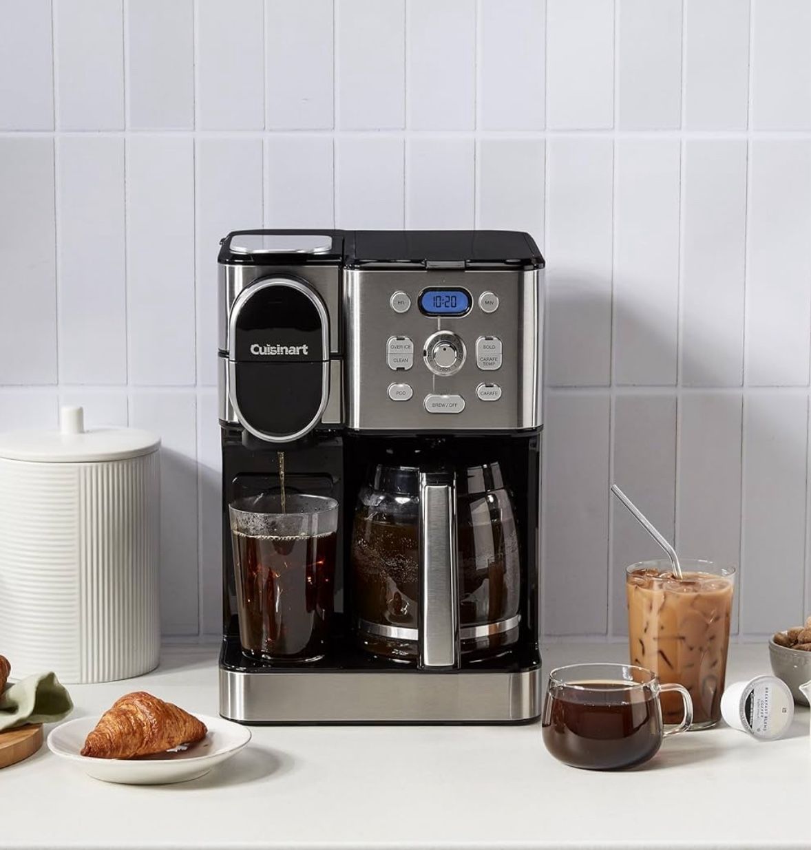 Cuisinart coffee station -like new Stainless finish - carafe/pod/filtered water