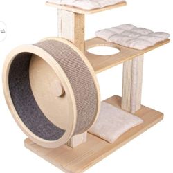 Penn Plax. Kitty Cat Exerciser Spinner Cat Tree And Scratcher All In One 