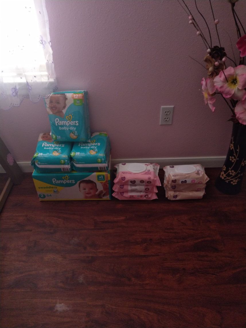 Size 2&3. 6 packs of wipes