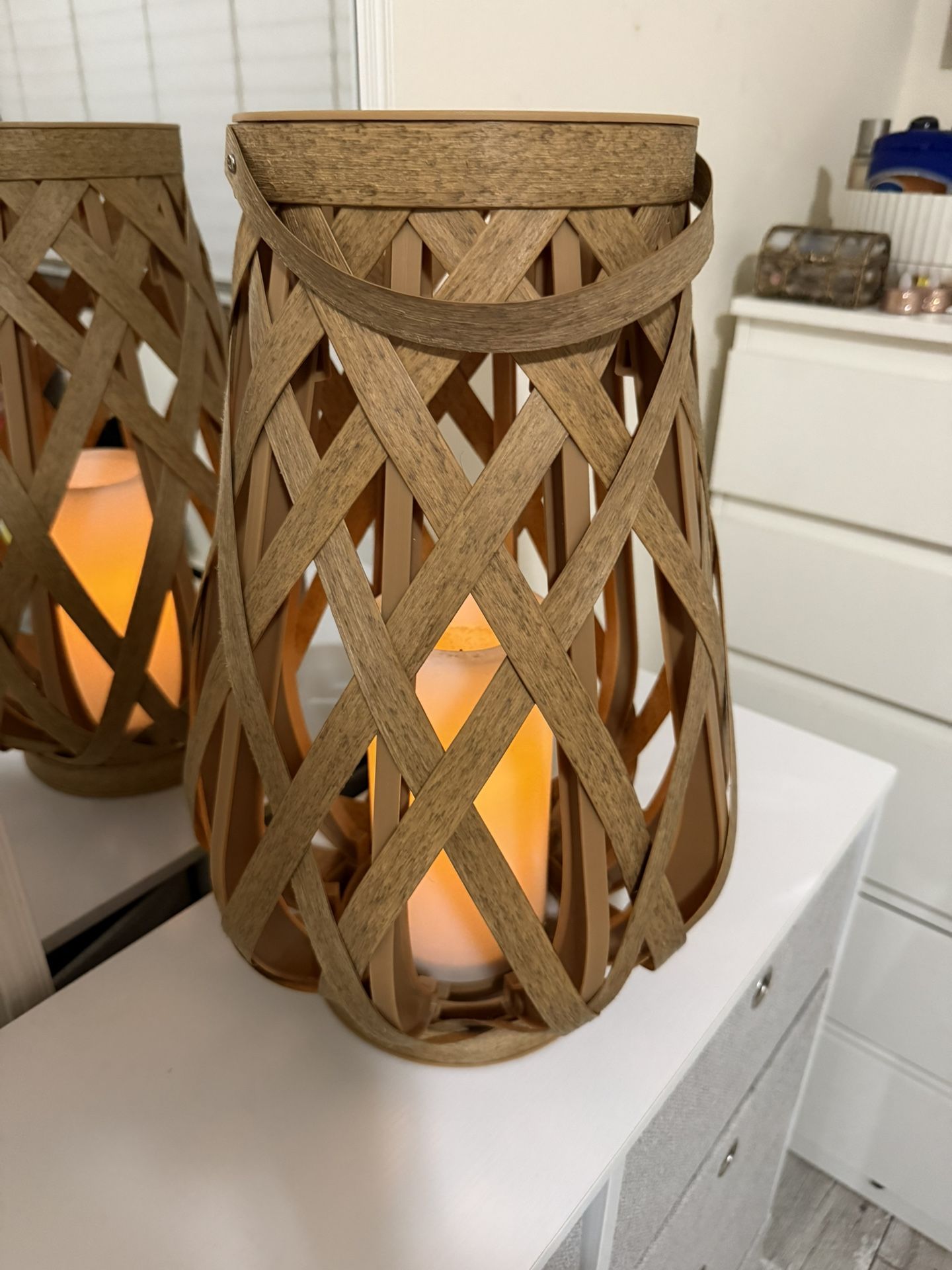 Festividad Woven Basket LED Lantern 17.5 in