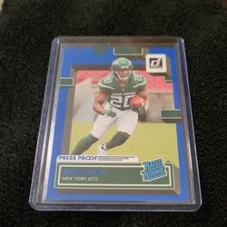 Blue Press Proof , Rated Rookie Breece Hall