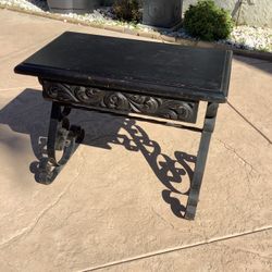 Wood Desk With Metal Legs Black 30x24x17in 