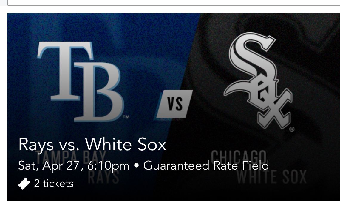 White Sox Tickets First Row Saturday April 27