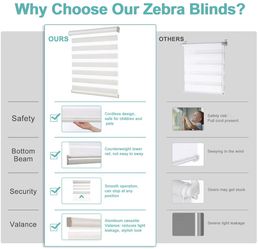 Cordless Zebra Window Blinds with Aluminum Valance