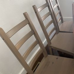 Six IKEA Ladderback Gray Wood Chairs