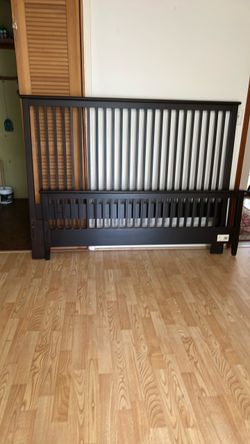 Bed frame, elegant, dark mahogany