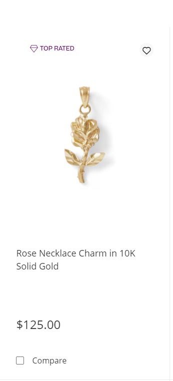 Solid Rose Charm 10k