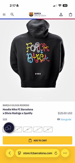 FC Barcelona x Olivia Rodrigo Oversized Hoodie Size XL Women’s (fits S-M men’s)