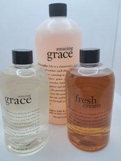 New 3 Piece Philosophy Set! Amazing Grace Shampoo / Shower Gel & Spritz 1-32 oz /  2- 16 oz