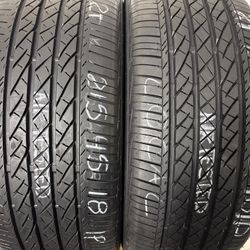2 Tires 215 45 18 Bridgestone Turanza El440 Like New 