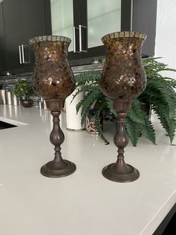 Bronze candle holder (pair)
