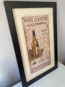 Chardonnay wine printed frame