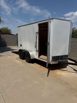 6x12 Enclosed Cargo Trailer – Tandem Axle – Custom Shelving