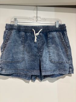 SONOMA Acid Wash Denim Drawstring Shorts Womens size XL