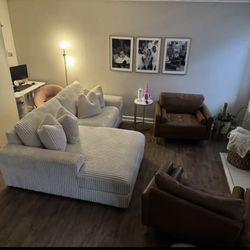 2 Piece Modular Corduroy Sectional FOR SALE!!! 🤍🤍