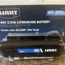 Hart 40V 2.5Ah Lithium-ion Battery  Brand New