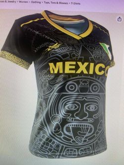 Nueva blusa de Mexico negra con Oro