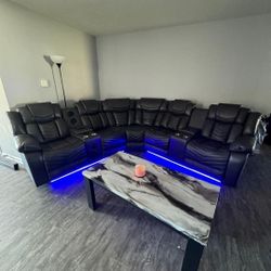 Bluetooth Speakers 🔊 Reclining Sectional With L.E.D