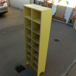 CUBBY Shelving Unit Shelf - Vintage  Furniture wooden  Shabby Chic wood Storage Stand Home Decor Yellow antique