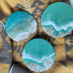 Ocean Resin Art Set With Hangers 