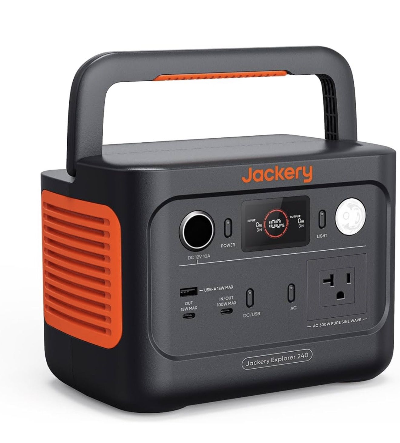 Jackery Explorer 240 v2 Portable Power Station, 256Wh LiFePO4 Battery with 300W AC/100W USB-C Output, 1Hr Fast Charging, Versatile Scenarios-Outdoor/C