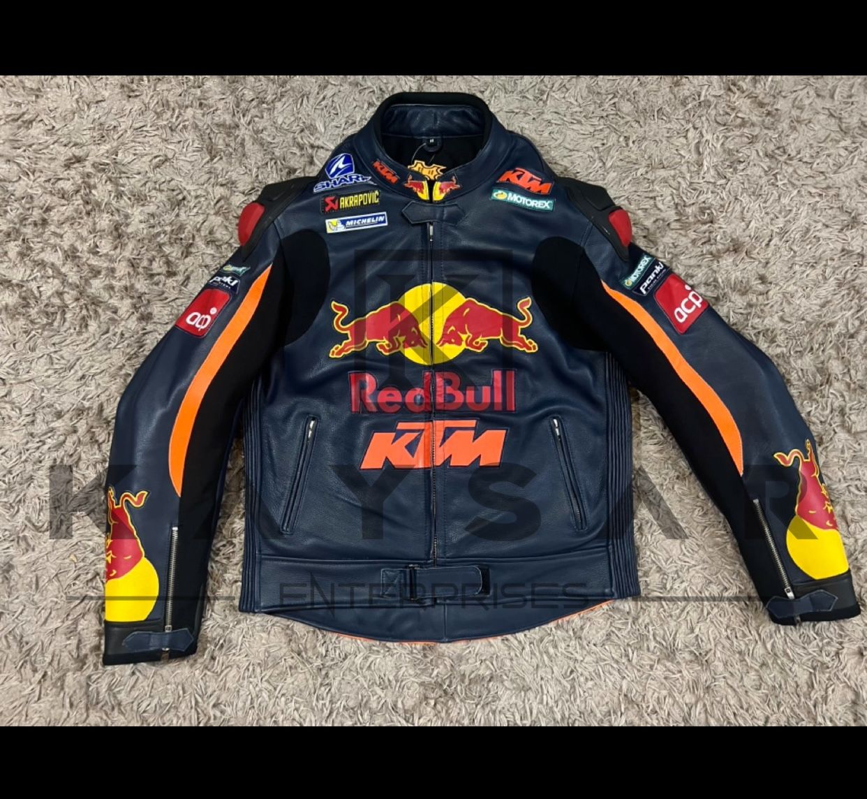 KTM Redbull Custom Made Motorbike Jacket / Motorcycle Jacket With Protections Gift For Men And Women .