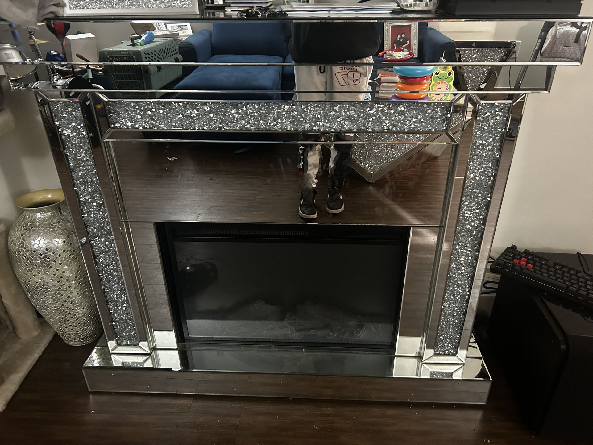 Crystal Mirrored Living Room Set