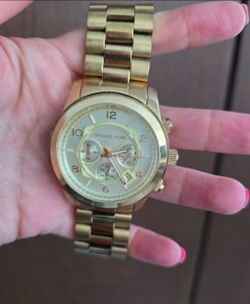 Unisex Runway Chronograph Gold-Tone Stainless Steel Bracelet Watch, 45mm