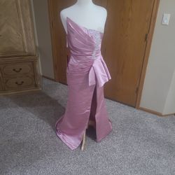 Dusty rose strapless mermaid evening dress size 8