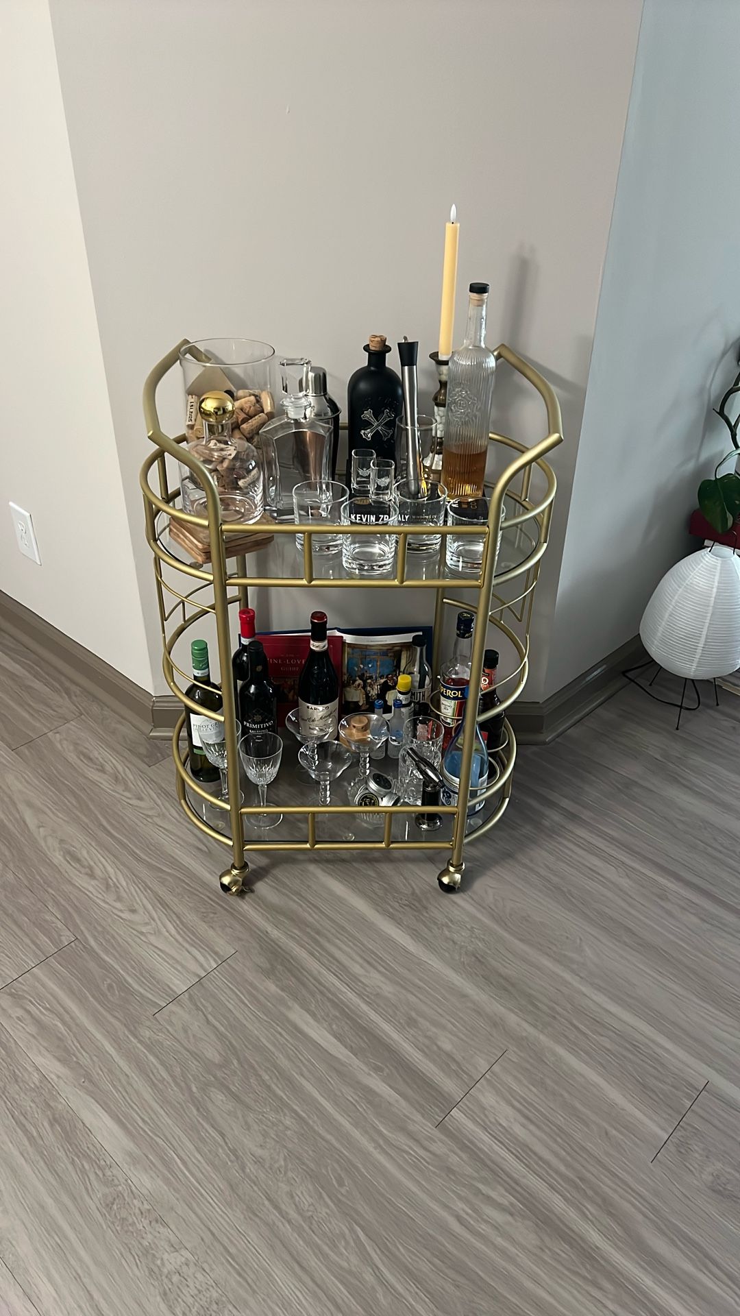 Portable Metal Bar Cart