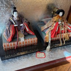 Japanese Emperor amd Empress Antique Dolls