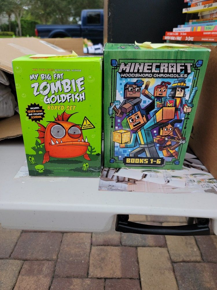 Kids Books, Box Of Minecraft, Dogman... And Variety Of Books