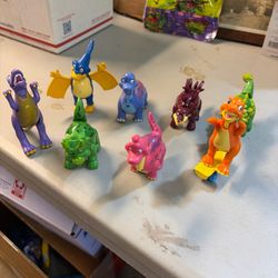 Lot of 8 Colorful Dinosaur Toy Figures